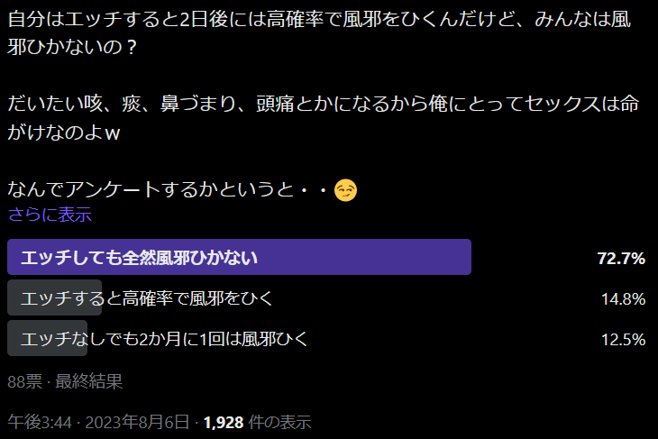 セックスした後に風邪をひく【sex風邪】を吹き飛ばせ！！ 【戯道館】ゲイ性活向上ための情報や潜入レポート